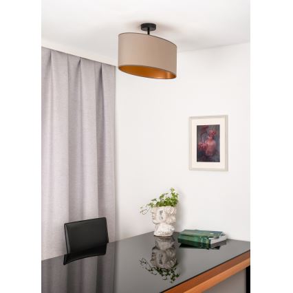 Duolla - Полилей за повърхностен монтаж OVAL VEGAN 1xE27/15W/230V бежов