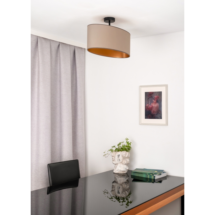 Duolla - Полилей за повърхностен монтаж OVAL VEGAN 1xE27/15W/230V бежов