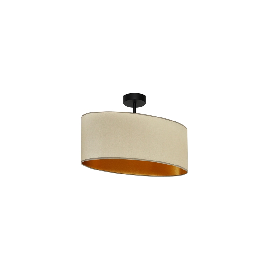 Duolla - Полилей за повърхностен монтаж OVAL VEGAN 1xE27/15W/230V бежов