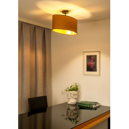 Duolla - Полилей за повърхностен монтаж OVAL VEGAN 1xE27/15W/230V кафяв