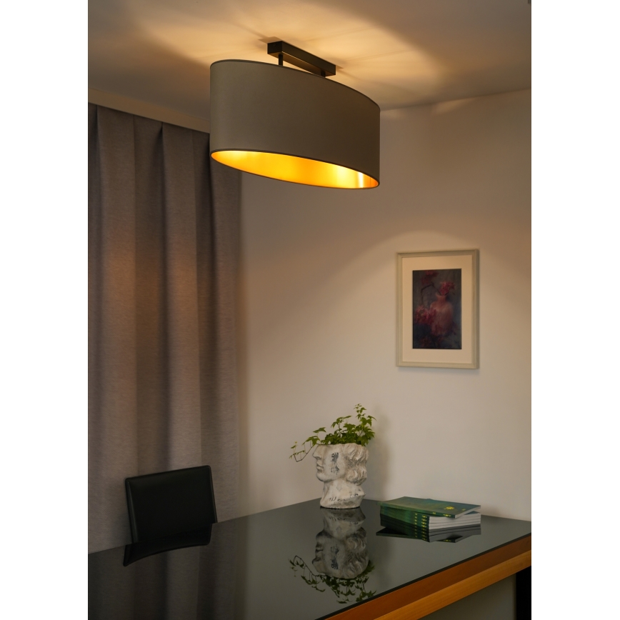 Duolla - Полилей за повърхностен монтаж OVAL VEGAN 2xE27/15W/230V бежов