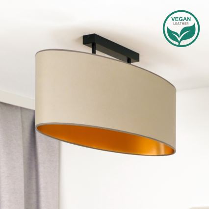 Duolla - Полилей за повърхностен монтаж OVAL VEGAN 2xE27/15W/230V бежов