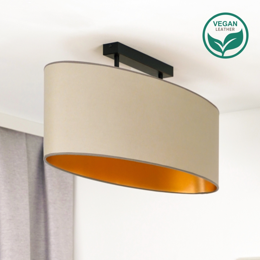 Duolla - Полилей за повърхностен монтаж OVAL VEGAN 2xE27/15W/230V бежов