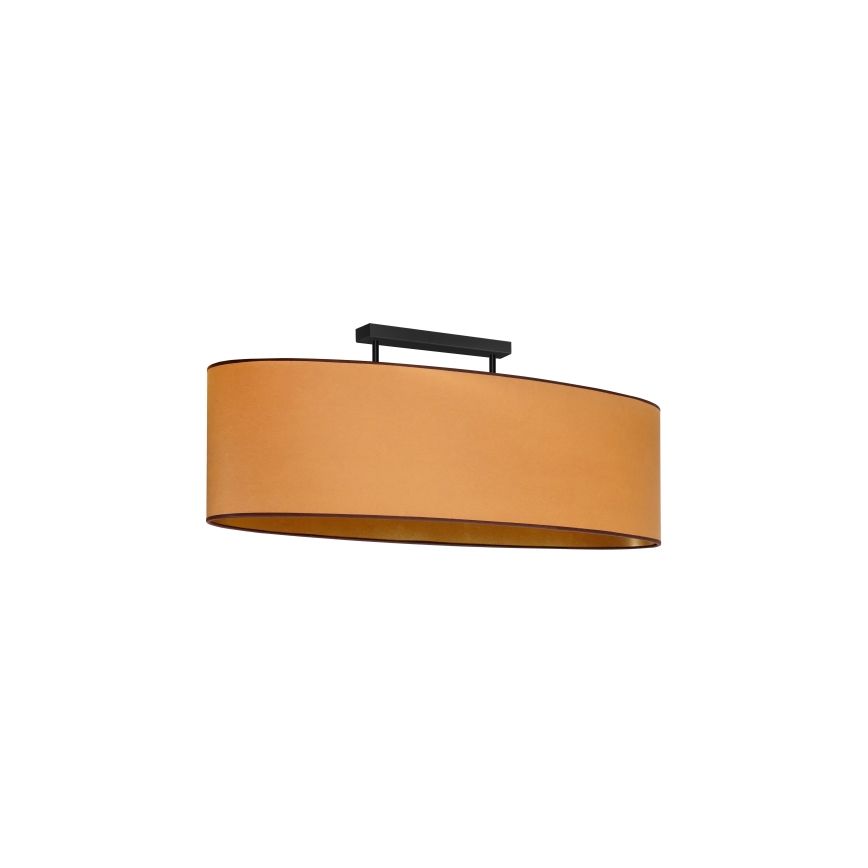 Duolla - Полилей за повърхностен монтаж OVAL VEGAN 2xE27/15W/230V кафяв