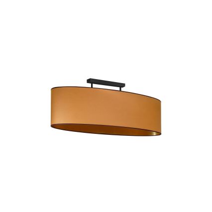 Duolla - Полилей за повърхностен монтаж OVAL VEGAN 2xE27/15W/230V кафяв