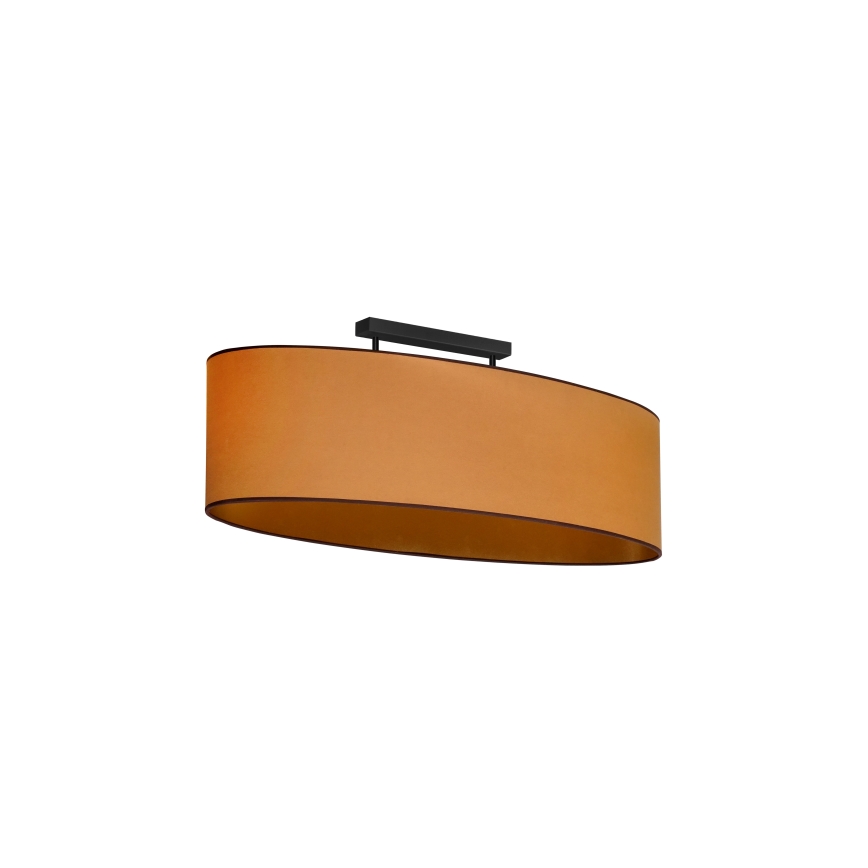 Duolla - Полилей за повърхностен монтаж OVAL VEGAN 2xE27/15W/230V кафяв