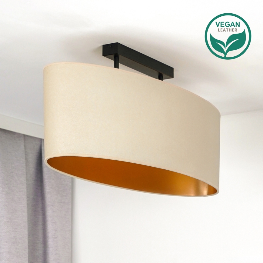 Duolla - Полилей за повърхностен монтаж OVAL VEGAN 2xE27/15W/230V кремав