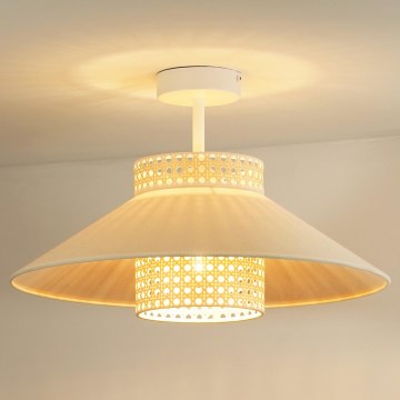 Duolla - Полилей за повърхностен монтаж RIO RATTAN 1xE27/15W/230V Ø 45 см бежов/ратан