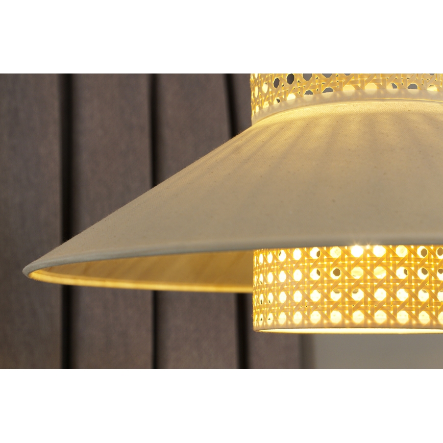Duolla - Полилей за повърхностен монтаж RIO RATTAN 1xE27/15W/230V Ø 45 см бежов/ратан