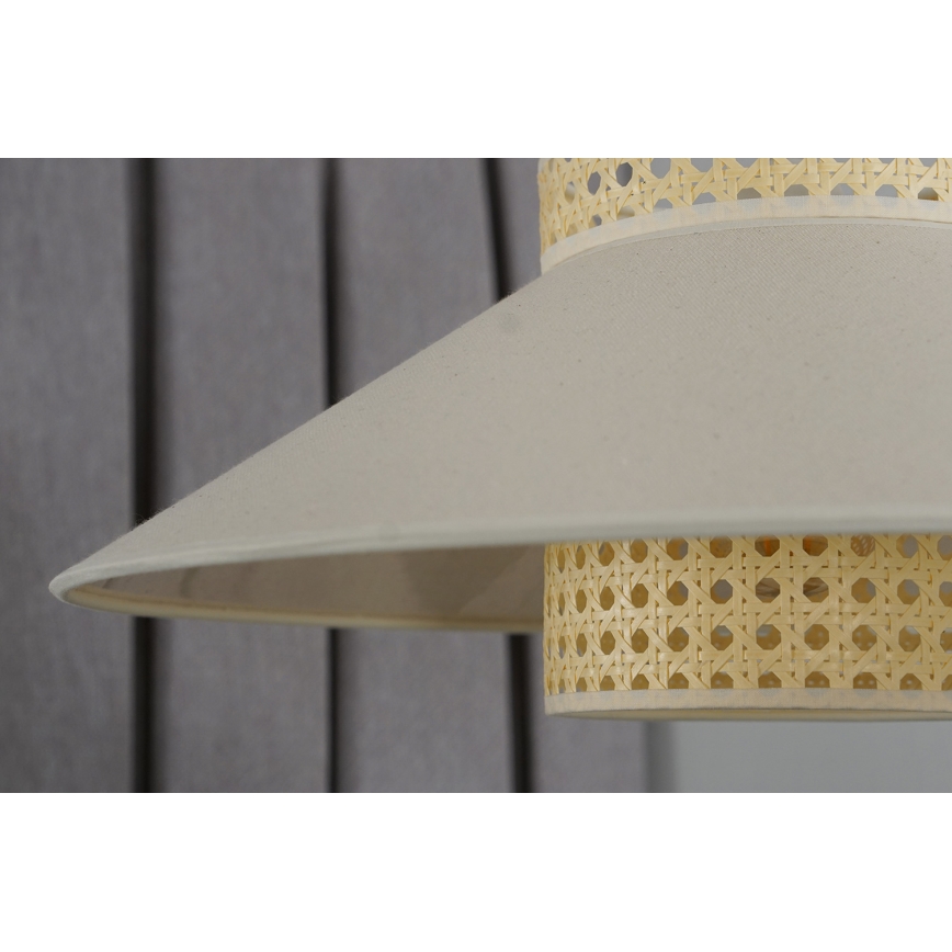 Duolla - Полилей за повърхностен монтаж RIO RATTAN 1xE27/15W/230V Ø 45 см бежов/ратан