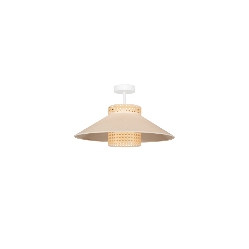 Duolla - Полилей за повърхностен монтаж RIO RATTAN 1xE27/15W/230V Ø 45 см бежов/ратан