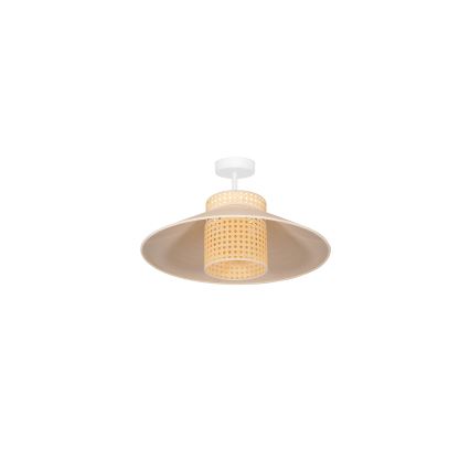 Duolla - Полилей за повърхностен монтаж RIO RATTAN 1xE27/15W/230V Ø 45 см бежов/ратан