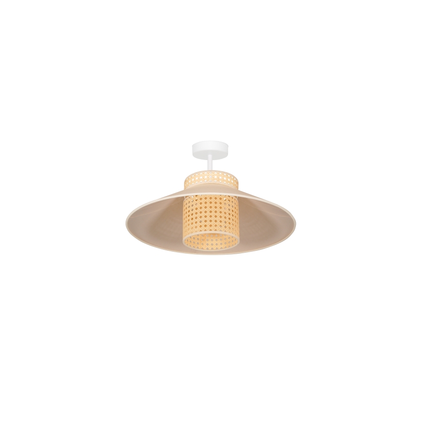 Duolla - Полилей за повърхностен монтаж RIO RATTAN 1xE27/15W/230V Ø 45 см бежов/ратан