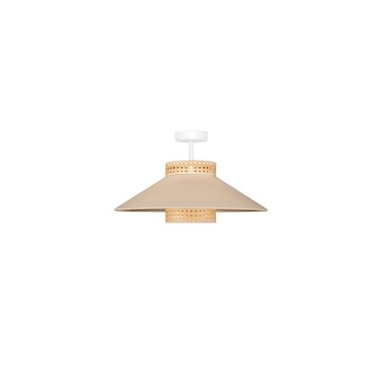 Duolla - Полилей за повърхностен монтаж RIO RATTAN 1xE27/15W/230V Ø 45 см бежов/ратан