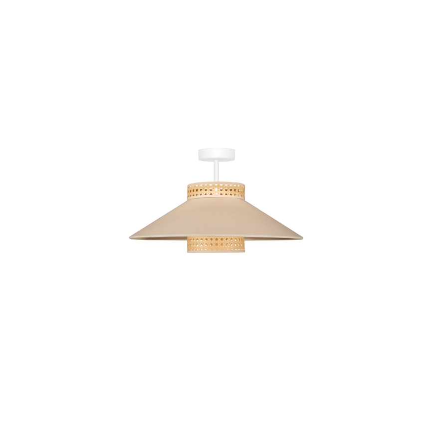 Duolla - Полилей за повърхностен монтаж RIO RATTAN 1xE27/15W/230V Ø 45 см бежов/ратан