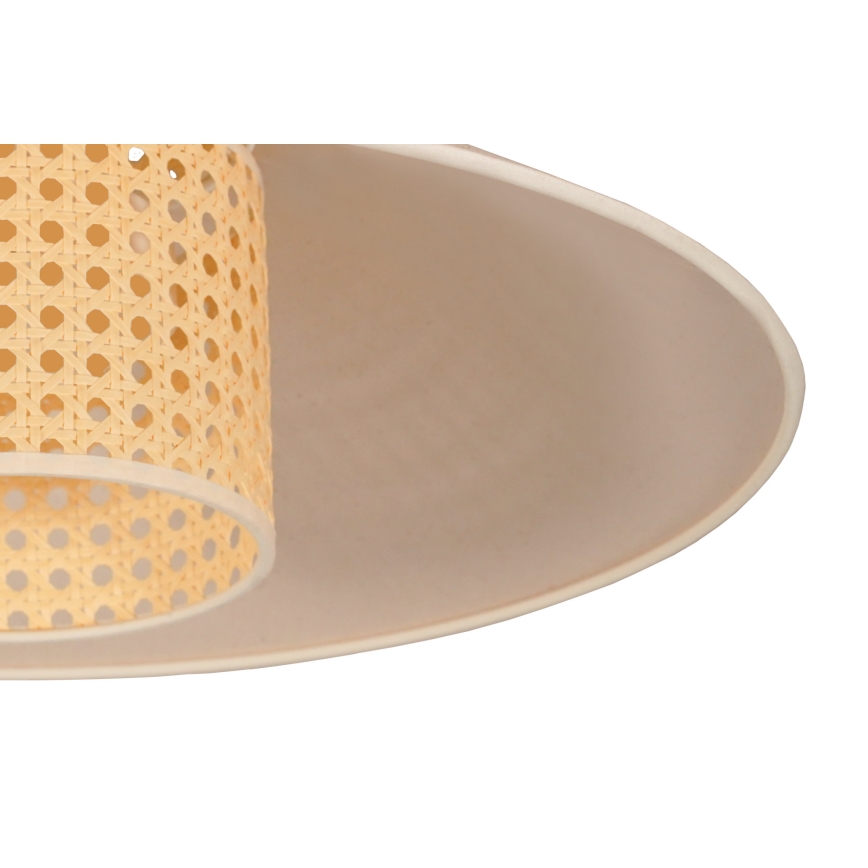 Duolla - Полилей за повърхностен монтаж RIO RATTAN 1xE27/15W/230V Ø 45 см бежов/ратан