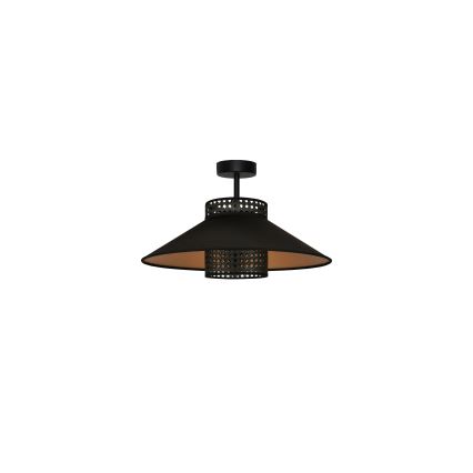Duolla - Полилей за повърхностен монтаж RIO RATTAN 1xE27/15W/230V Ø 45 см черен/златист