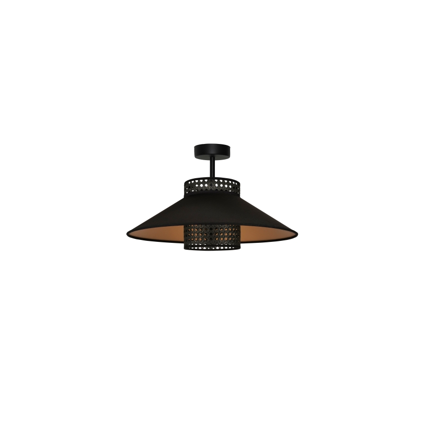 Duolla - Полилей за повърхностен монтаж RIO RATTAN 1xE27/15W/230V Ø 45 см черен/златист