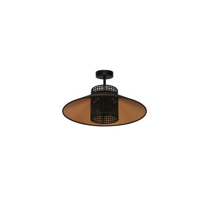 Duolla - Полилей за повърхностен монтаж RIO RATTAN 1xE27/15W/230V Ø 45 см черен/златист