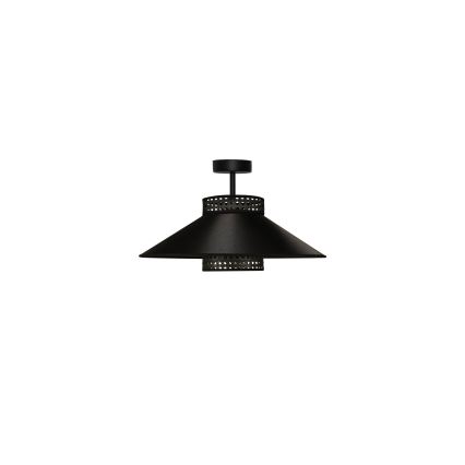 Duolla - Полилей за повърхностен монтаж RIO RATTAN 1xE27/15W/230V Ø 45 см черен/златист