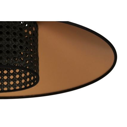 Duolla - Полилей за повърхностен монтаж RIO RATTAN 1xE27/15W/230V Ø 45 см черен/златист