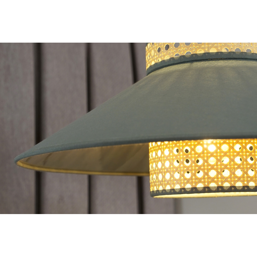Duolla - Полилей за повърхностен монтаж RIO RATTAN 1xE27/15W/230V Ø 45 см зелен/ратан