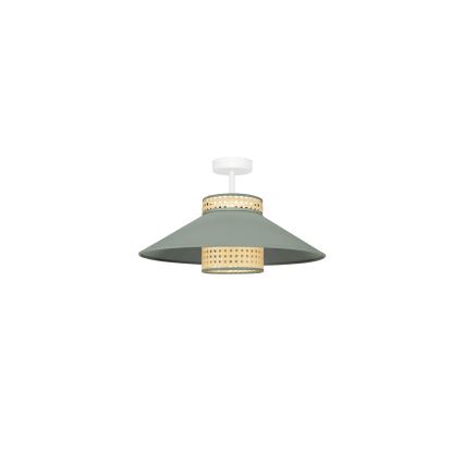 Duolla - Полилей за повърхностен монтаж RIO RATTAN 1xE27/15W/230V Ø 45 см зелен/ратан