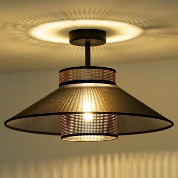 Duolla - Полилей за повърхностен монтаж RIO SHINY 1xE27/15W/230V Ø 45 см черен/меден