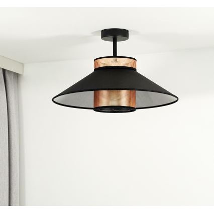 Duolla - Полилей за повърхностен монтаж RIO SHINY 1xE27/15W/230V Ø 45 см черен/меден