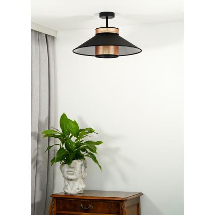 Duolla - Полилей за повърхностен монтаж RIO SHINY 1xE27/15W/230V Ø 45 см черен/меден