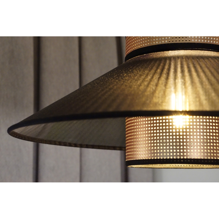 Duolla - Полилей за повърхностен монтаж RIO SHINY 1xE27/15W/230V Ø 45 см черен/меден