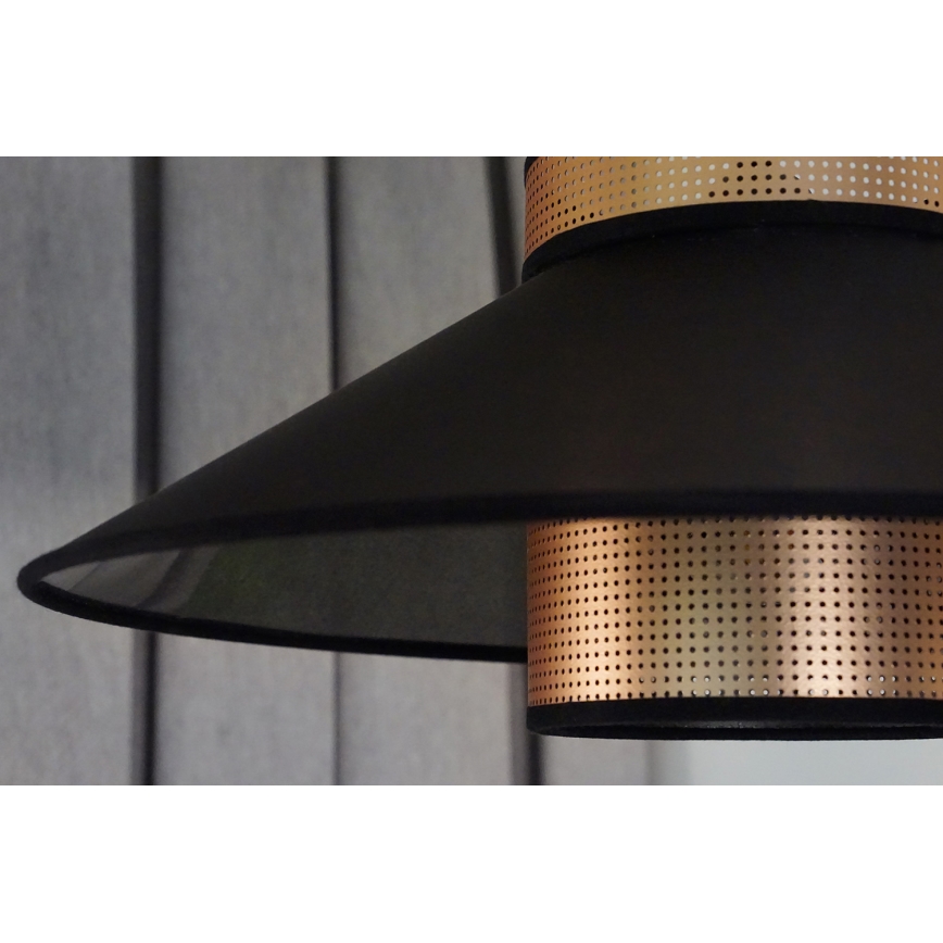 Duolla - Полилей за повърхностен монтаж RIO SHINY 1xE27/15W/230V Ø 45 см черен/меден