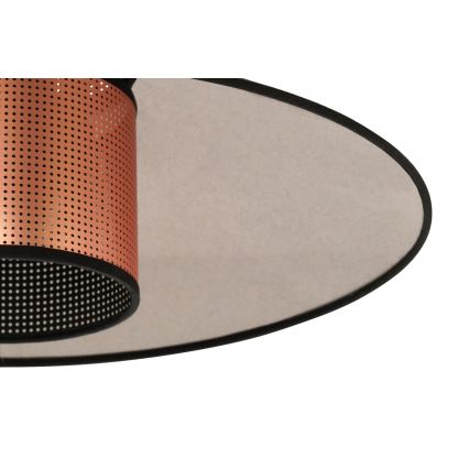 Duolla - Полилей за повърхностен монтаж RIO SHINY 1xE27/15W/230V Ø 45 см черен/меден