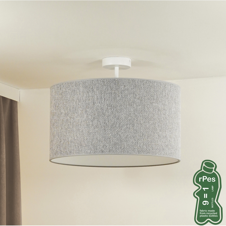 Duolla - Полилей за повърхностен монтаж ROLLER ECO RECYCLING 1xE27/15W/230V Ø 45 см сив
