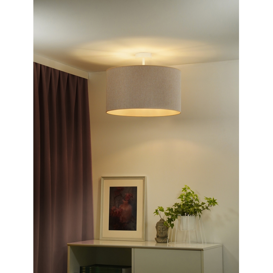 Duolla - Полилей за повърхностен монтаж ROLLER ECO RECYCLING 1xE27/15W/230V Ø 45 см кремав