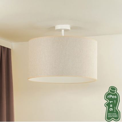 Duolla - Полилей за повърхностен монтаж ROLLER ECO RECYCLING 1xE27/15W/230V Ø 45 см кремав