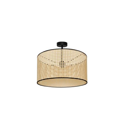 Duolla - Полилей за повърхностен монтаж ROLLER RATTAN 1xE27/15W/230V Ø 45 см бежов/черен