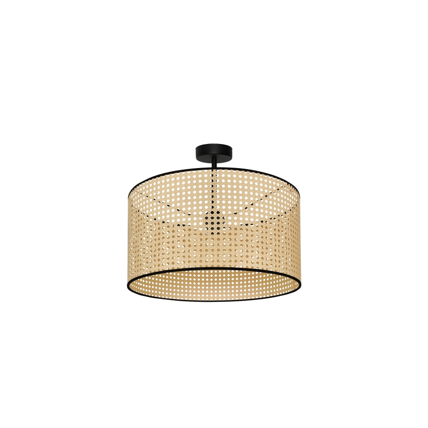 Duolla - Полилей за повърхностен монтаж ROLLER RATTAN 1xE27/15W/230V Ø 45 см бежов/черен