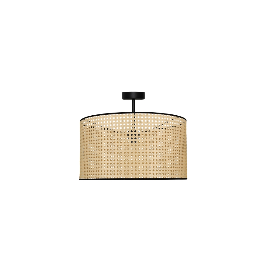 Duolla - Полилей за повърхностен монтаж ROLLER RATTAN 1xE27/15W/230V Ø 45 см бежов/черен
