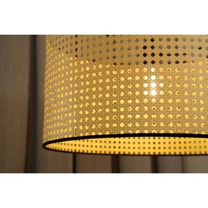 Duolla - Полилей за повърхностен монтаж ROLLER RATTAN 1xE27/15W/230V Ø 45 см бежов/черен