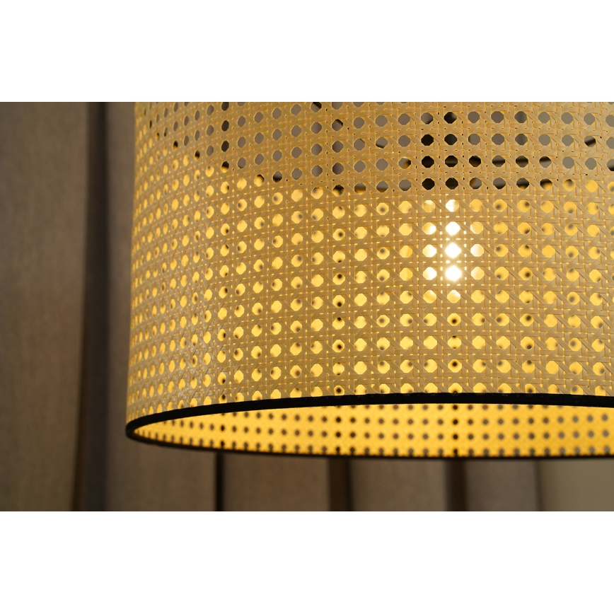 Duolla - Полилей за повърхностен монтаж ROLLER RATTAN 1xE27/15W/230V Ø 45 см бежов/черен