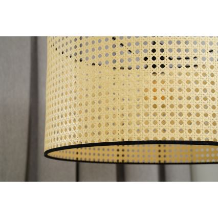 Duolla - Полилей за повърхностен монтаж ROLLER RATTAN 1xE27/15W/230V Ø 45 см бежов/черен