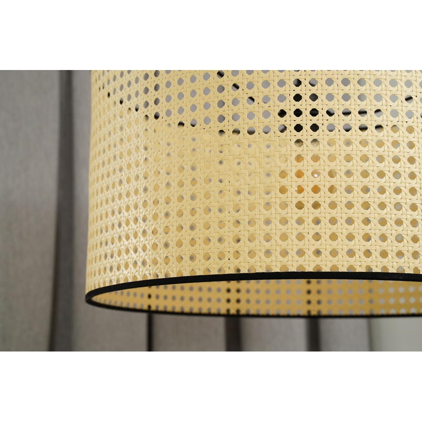 Duolla - Полилей за повърхностен монтаж ROLLER RATTAN 1xE27/15W/230V Ø 45 см бежов/черен