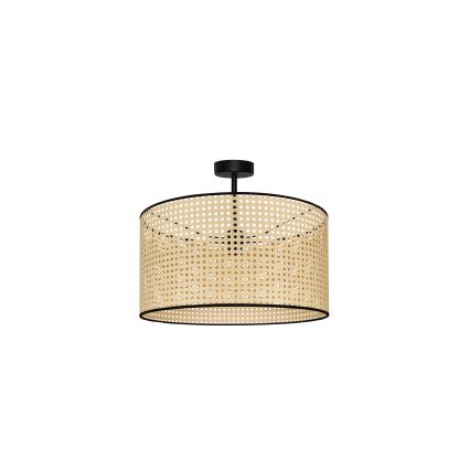 Duolla - Полилей за повърхностен монтаж ROLLER RATTAN 1xE27/15W/230V Ø 45 см бежов/черен