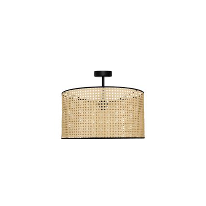 Duolla - Полилей за повърхностен монтаж ROLLER RATTAN 1xE27/15W/230V Ø 45 см бежов/черен