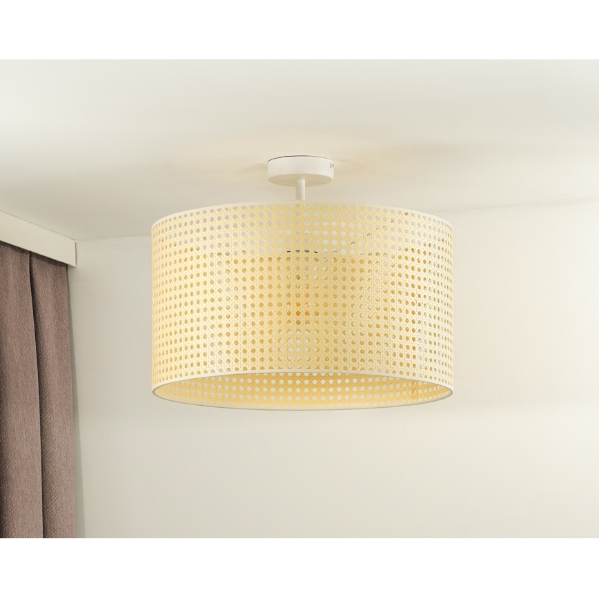 Duolla - Полилей за повърхностен монтаж ROLLER RATTAN 1xE27/15W/230V Ø 45 см бежов