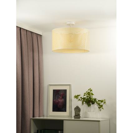 Duolla - Полилей за повърхностен монтаж ROLLER RATTAN 1xE27/15W/230V Ø 45 см бежов