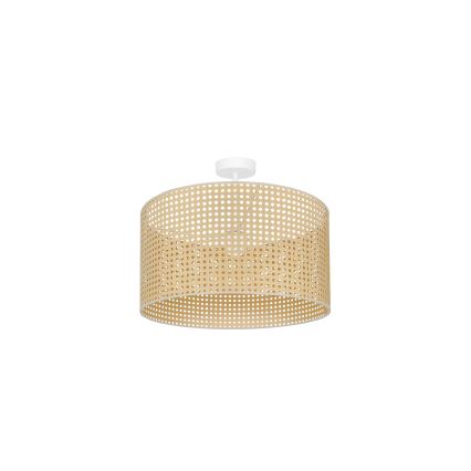Duolla - Полилей за повърхностен монтаж ROLLER RATTAN 1xE27/15W/230V Ø 45 см бежов