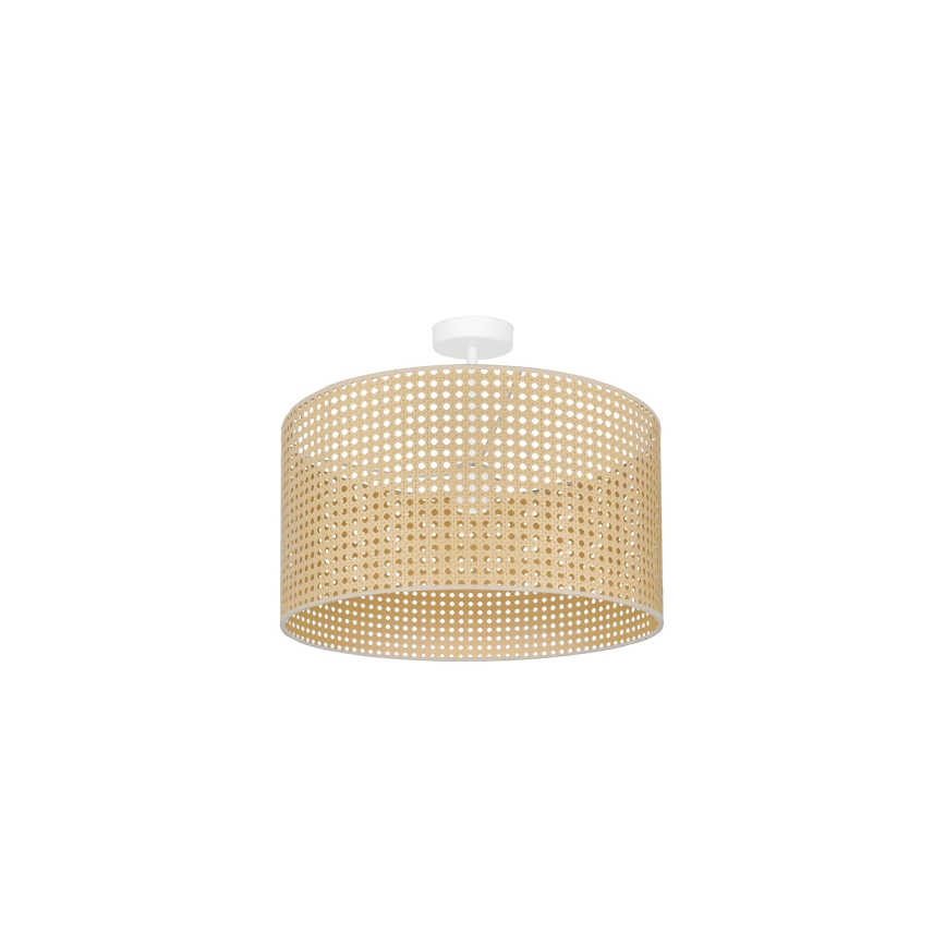 Duolla - Полилей за повърхностен монтаж ROLLER RATTAN 1xE27/15W/230V Ø 45 см бежов