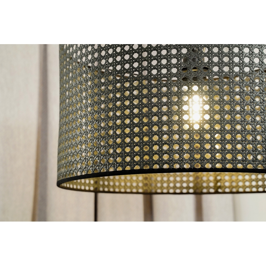 Duolla - Полилей за повърхностен монтаж ROLLER RATTAN 1xE27/15W/230V Ø 45 см черен